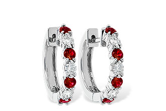 G010-39385: EARRINGS .64 RUBY 1.05 TGW