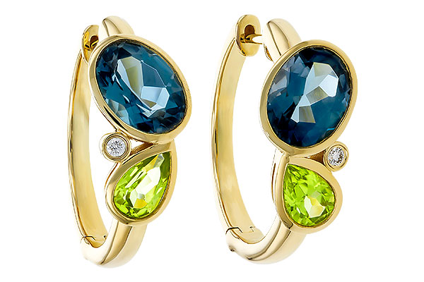 G284-08513: EARRINGS 2.97 SEMI-PREC (PER,LBT) 3.00 TGW