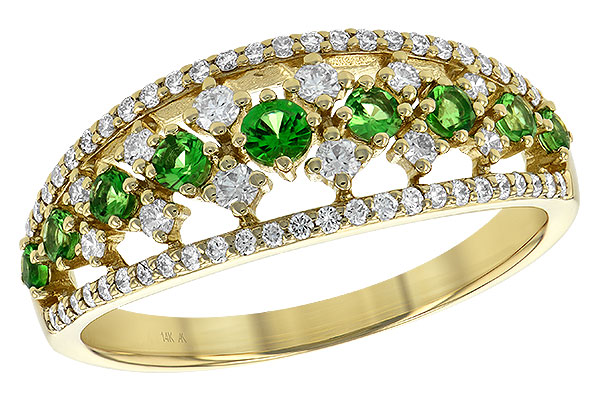 K199-45776: LDS RG .35 GREEN GARNET .67 TGW